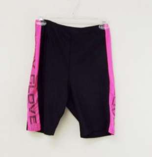 80s Vtg Shiny Spandex Body Glove Biker Shorts pink blac  