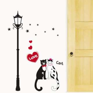 wallpaper wall decals stickers art vinyl removable animal cat lamp 