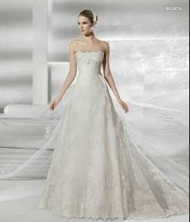 White/Ivory Applique Beaded Wedding Dresses Custom or Size 6 8 10 12 