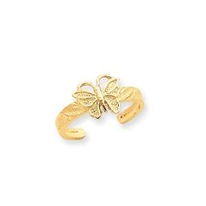  Butterfly Toe Ring in 14 Karat Gold Jewelry
