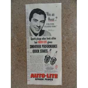 Auto Lite spark plugs, Vintage 50s print ad. color Illustration 