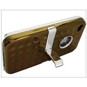   Deluxe Hard Back Case Chrome Cover Stand Clip for iPhone 4S 4 4G Gold
