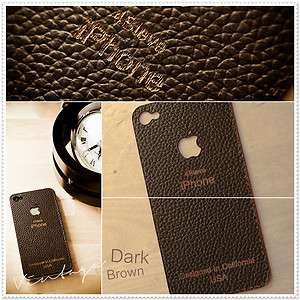 Iphone 4s / 4 Genuine leather skin (Vintage Dark Brown)  