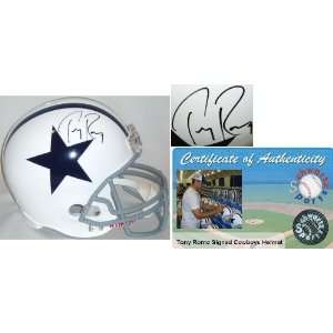  Tony Romo Signed Cowboys Throwback Replica Helmet Sports 