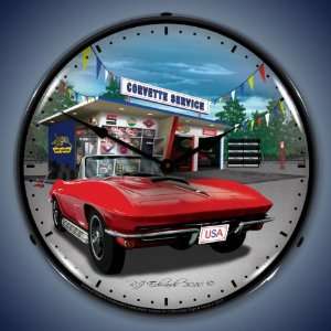  1967 Vette Speed Shop Lighted Clock 
