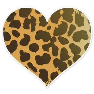 Cheetah Animal Print Heart car bumper sticker 4 x 4