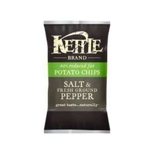 Kettle Brand, Salt & Pepper Potato Chips, Reduced Fat, 12/8 Oz:  