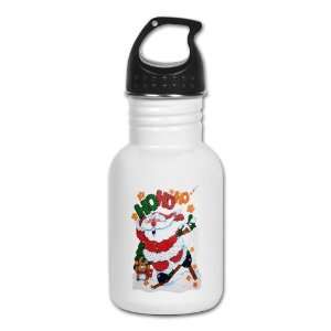   Water Bottle Merry Christmas Santa Claus Skiing Ho Ho Ho: Everything