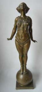 VERY RARE Salome Bronze Figure, Woman on Ball, Art Deco  
