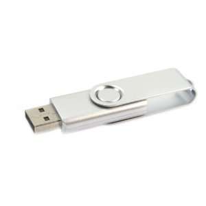  4GB Silver USB 2.0 Flash Drive Swivel Design: Electronics