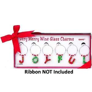  Very Merry Christmas Wine Glass Charms   Joyful 