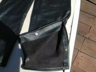 Mens Deerskin Leather Chap Jeans Motorcycle Biker Design Black Lined 