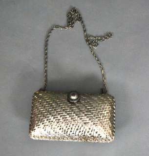 Vintage RODO Italy Metallic Hard Frame Chain Strap Bag Purse  