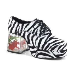 Mens Platform Shoes W/Dice or Fish Heels 4 Colors Sm XL  