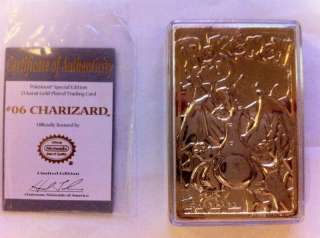 Pokemon special ed. 23 k gold plated Charizard card  
