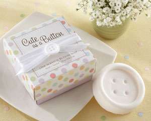 48 Cute as a Button Scented Soap Baby Shower Favors  