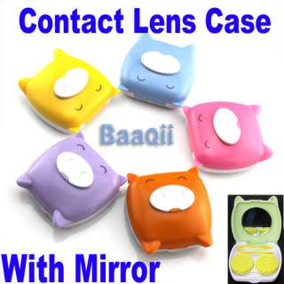 Contact Lens Lenses Travel Case Set Soaking Storage Mirror Container 