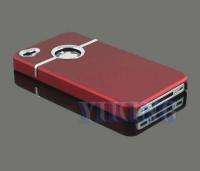 New Deluxe Red Case Cover W/Chrome For Apple iPhone 4 4G 4S  