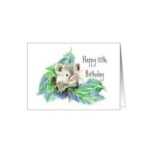  10th Birthday, Cute Little Blue Mouse Card Toys & Games