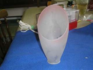 vintage frosted pink slanted slant glass shade lamp wow  