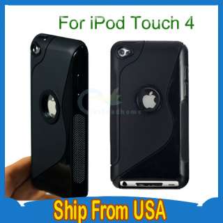 New BLACK TPU SKIN CASE COVER FOR IPOD TOUCH 4TH GEN 4G 4+Screen 