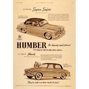 1955 Ad Humbler Super Snipe Hawk British Automobile Car 