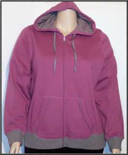 NWT SJB ACTIVE Zip Front Hoodie Purple Sweatshirt 1X St Johns Bay 