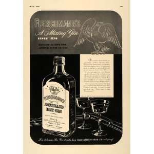   Distilled Dry Sloe Gin Martinis   Original Print Ad