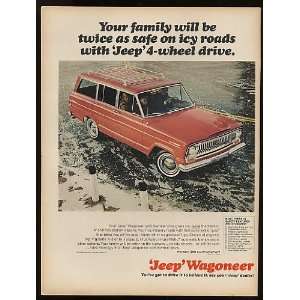   1965 Jeep Wagoneer Safe on Icy Roads Print Ad (9364): Home & Kitchen