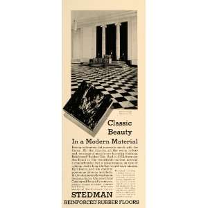 1932 Ad Stedman Rubber Tile Flooring IOOF Temple MD   Original Print 
