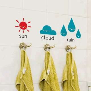  Smile set Sun, cloud, rain WALL DECOR DECAL MURAL STICKER 