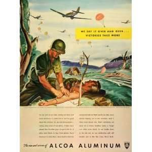  1943 Ad Alcoa Aluminum Logo Injured Wounded Soldier WWII 