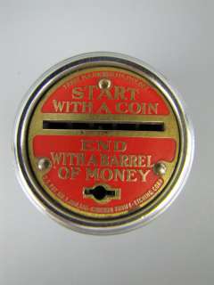 Vintage Metal Barrel Coin Bank NATIONAL CITY Evansville  