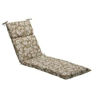  Pillow Perfect Outdoor Taupe Floral Chaise Lounge Cushion 