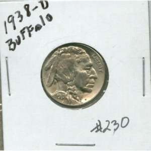    1938 D Buffalo Nickel in 2x2 Coin Holder