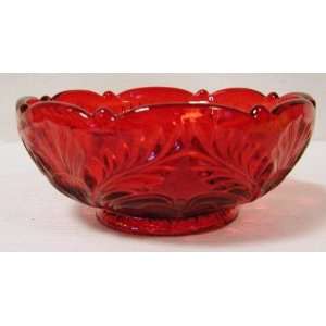  Individual Ruby Red Glass Berry Bowl Inverted Thistle 