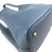 HERMES Taurillon Clemence PICOTIN MM Bag Tote Blue Jean  