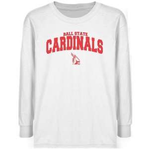  NCAA Ball State Cardinals Youth White Logo Arch T shirt 