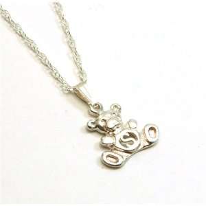  925 Silver Bear Initial S Pendant On 16 Chain: TOC 