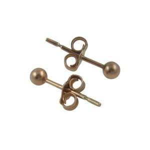  3mm Sterling Silver Ball Post Earrings with Rose Gold 
