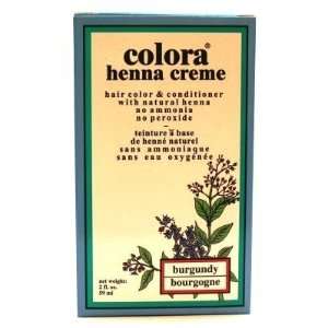  Colora Henna Creme Burgundy 2 oz. (3 Pack) with Free Nail 