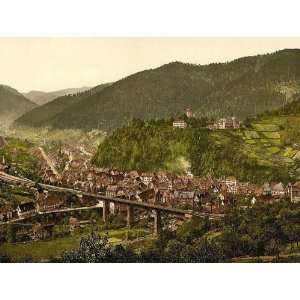  Vintage Travel Poster   Hornberg general view Black Forest 