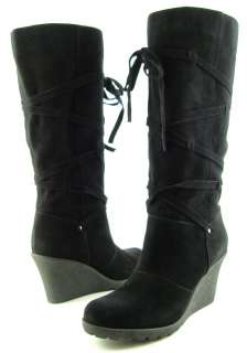 AQUA DEBBIE Black Suede Womens Shoes Boots 8 EUR 38  