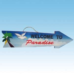  Welcome to Paradise Arrow Sign 39 Patio, Lawn & Garden
