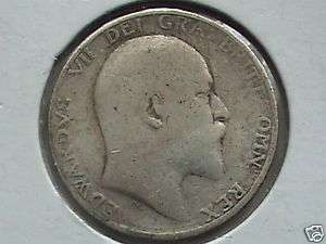 1906 One Shilling, Great Britain, Silver Coin  