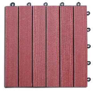   Straight Slat Design Wood Composite Deck Tile Patio, Lawn & Garden