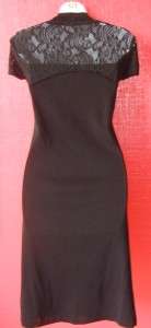 MISOOK black knit dress w. attached lace shrug  VERSATILE $ 