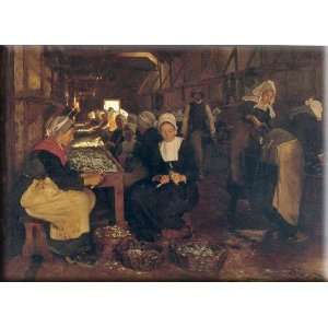  Mujeres en Concarneau 30x22 Streched Canvas Art by Kroyer 