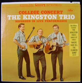 THE KINGSTON TRIO  COLLEGE CONCERT LIVE Capitol LP  