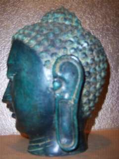 Green Bronze Shakyamuni Buddha Head  